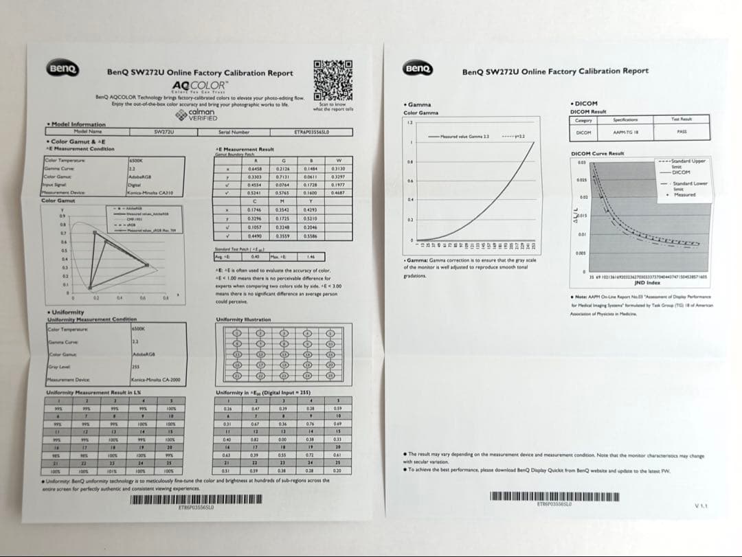 BenQ SW272U 27型 4K カラーマネジメントモニター