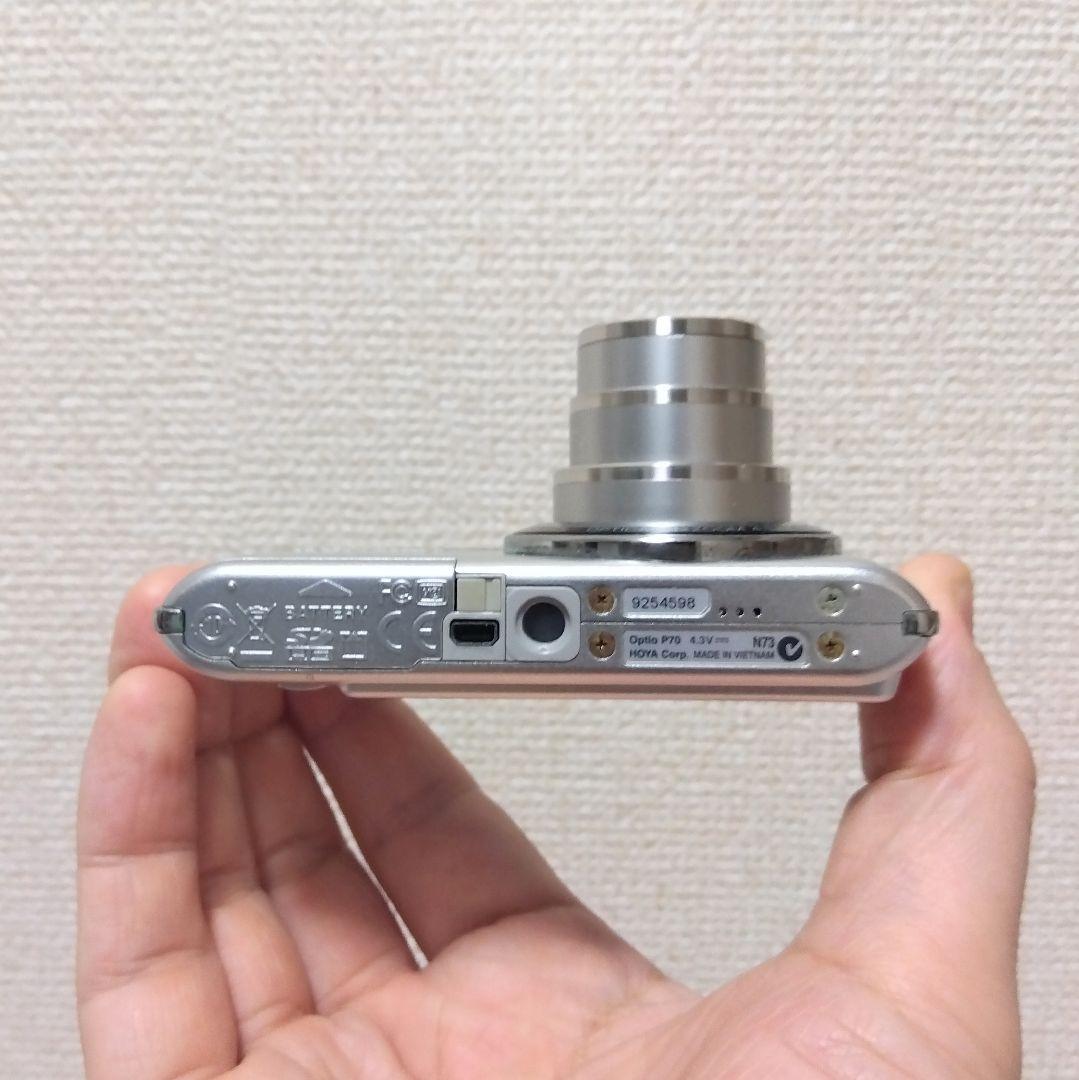 【元箱付完動品】美品◆PENTAX OptioP70◇シルバー◆コンデジデジカメ