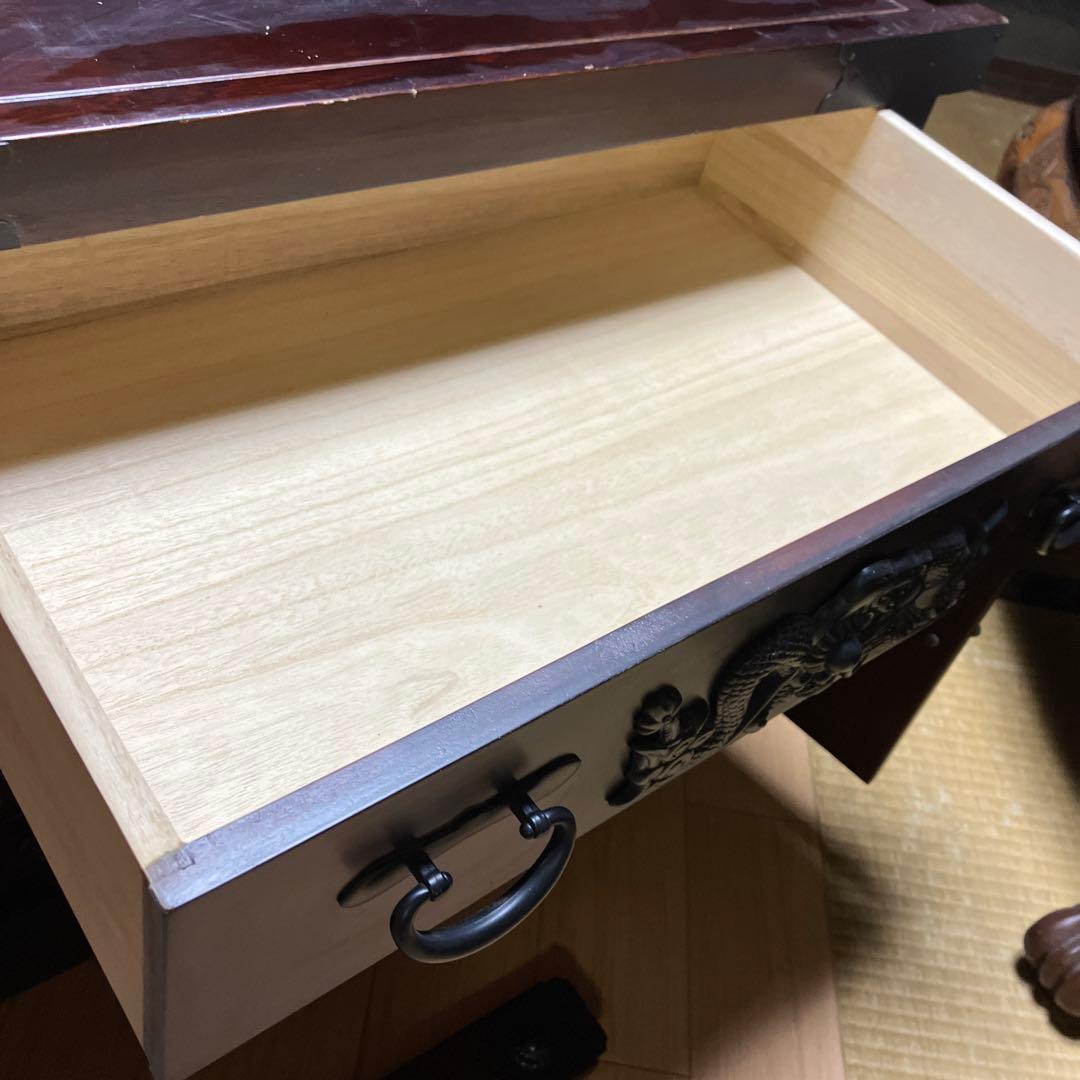 車ダンス　収納家具　龍　からくり箪笥　引出し