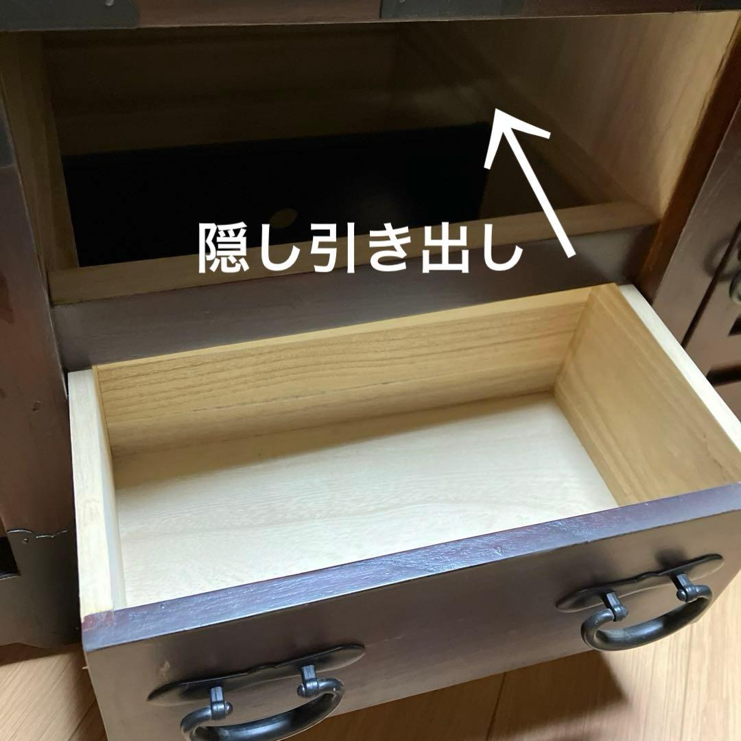 車ダンス　収納家具　龍　からくり箪笥　引出し