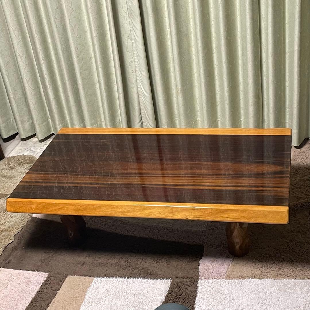 送料込 高級 紅紫檀 一枚板 センターテーブル 鏡面仕上 無垢材 シタン