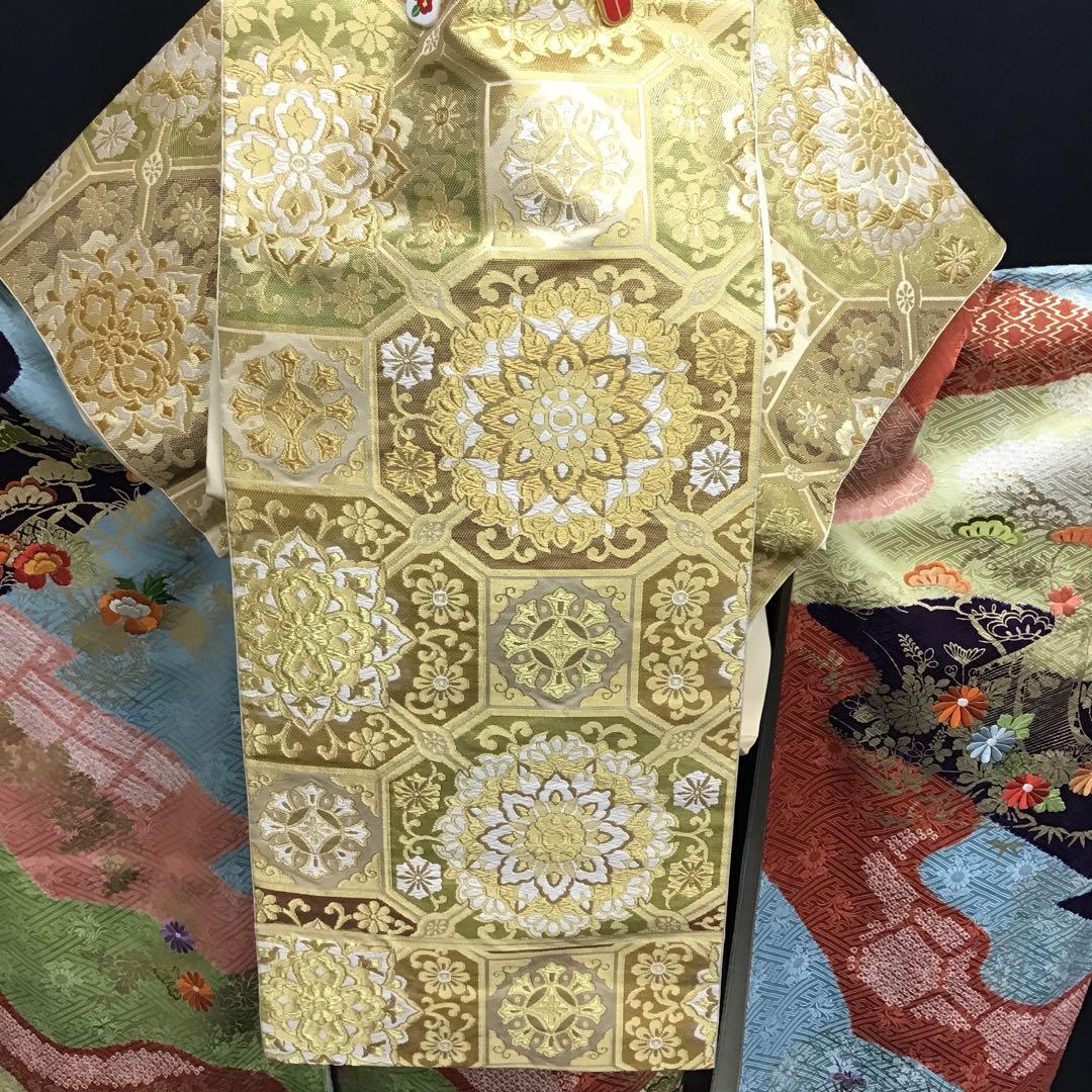 逸品 千總 京友禅 桶絞り 刺繍 絞り 振袖 川島袋帯フルセット