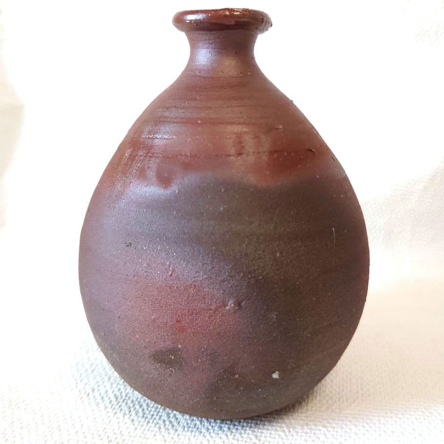 人間国宝 藤原雄作 備前　徳利　共箱　栞