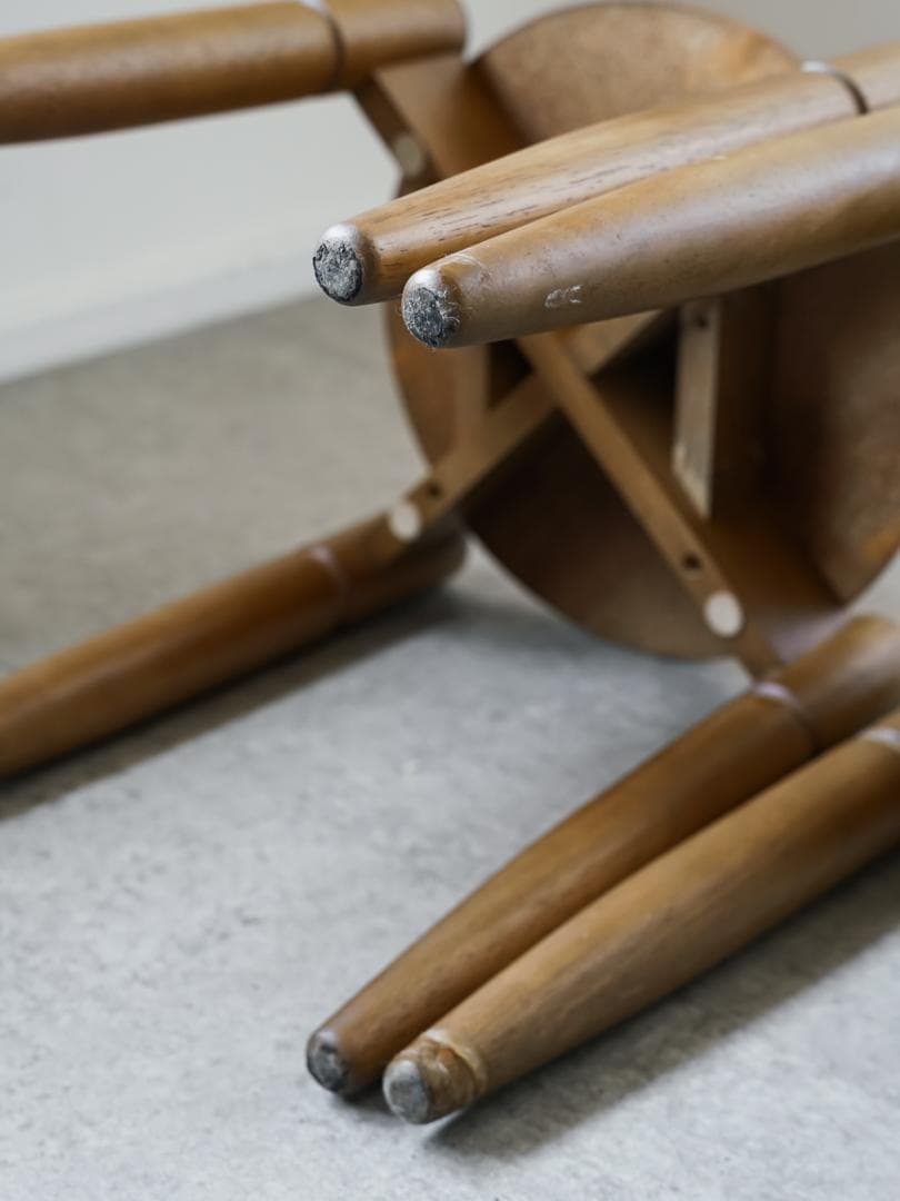 ヴィンテージ 木製スツール/丸椅子 2脚 古道具 ミッドセンチュリー モダン