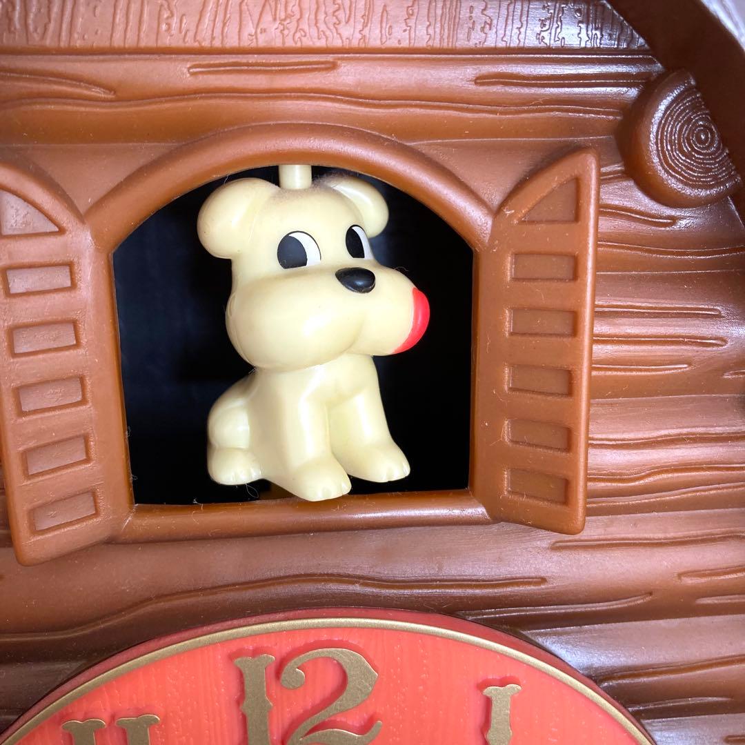 不二家　ぺこちゃん　非売品　壁掛け 時計 時報　振り子　レトロ　電池式 赤