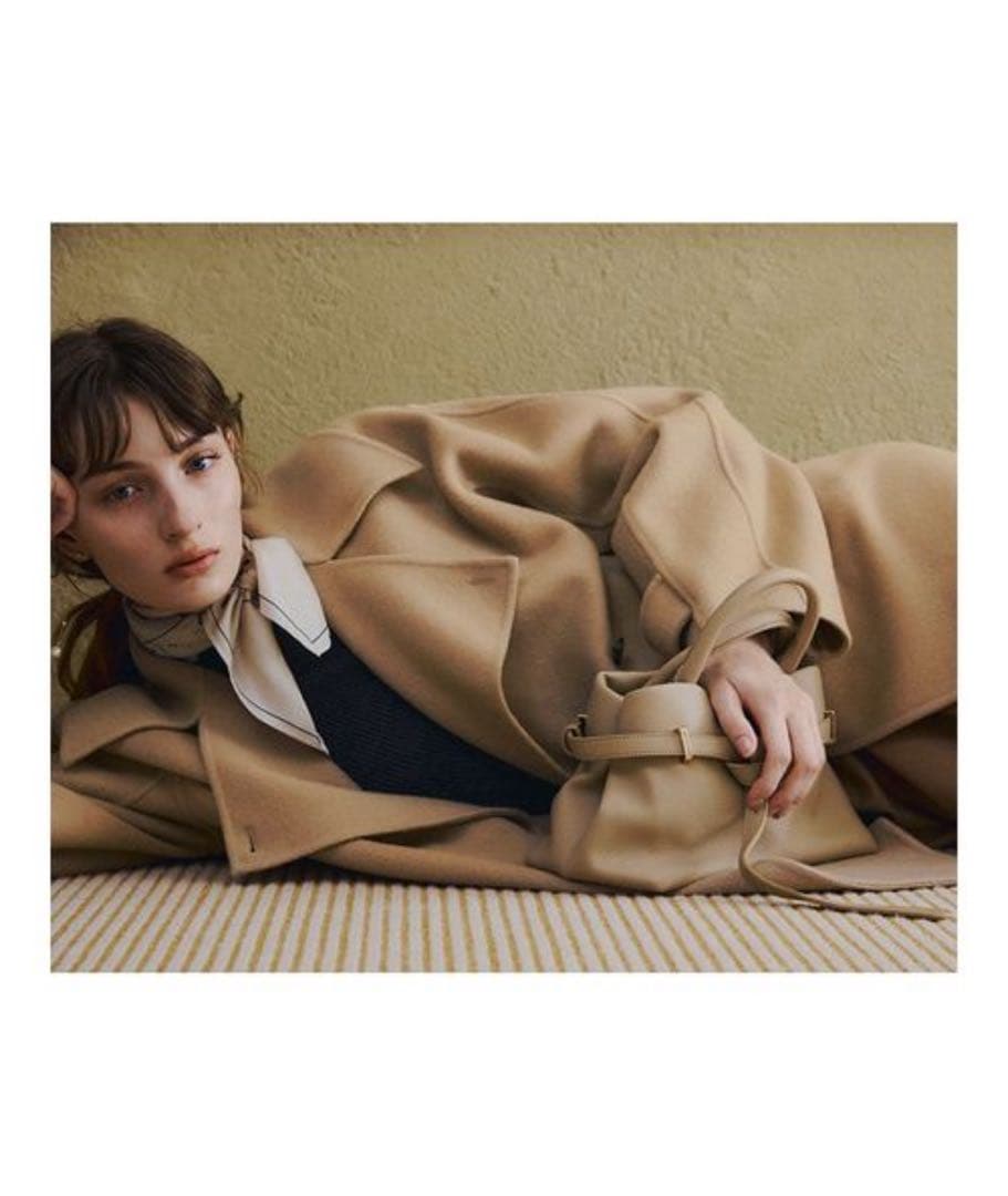 FRAY I.D ウールリバーミドルAラインコート キャメル