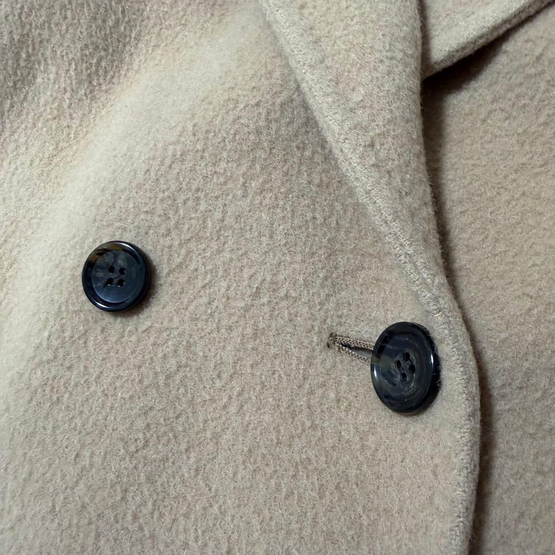 23区 アンゴラ ウール ロングコート ビーバーコート フード 38 キャメル