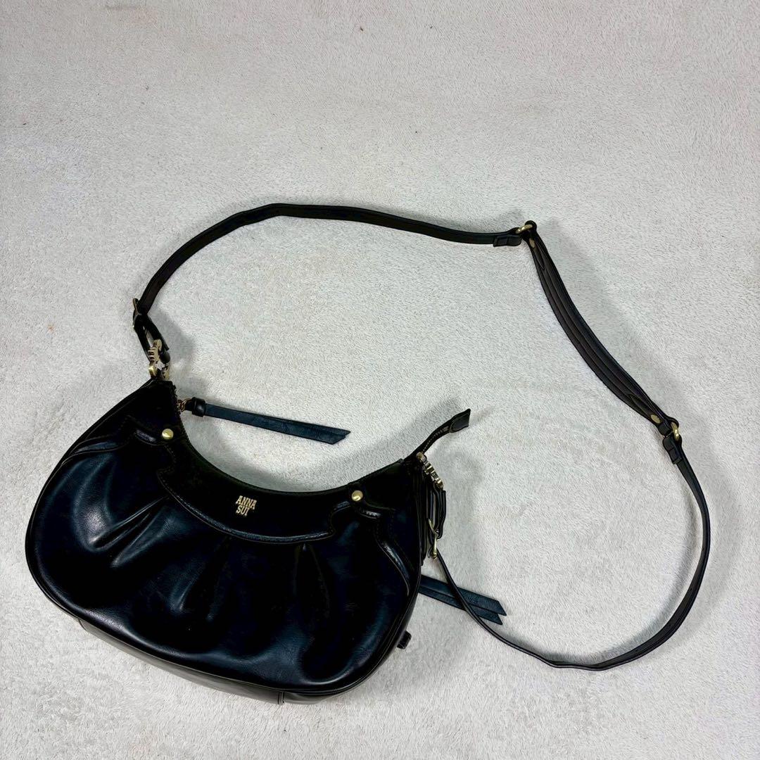 【未使用級✨】アナスイ　ショルダー　ディディオン　金具ロゴ　ハーフムーン　y2k