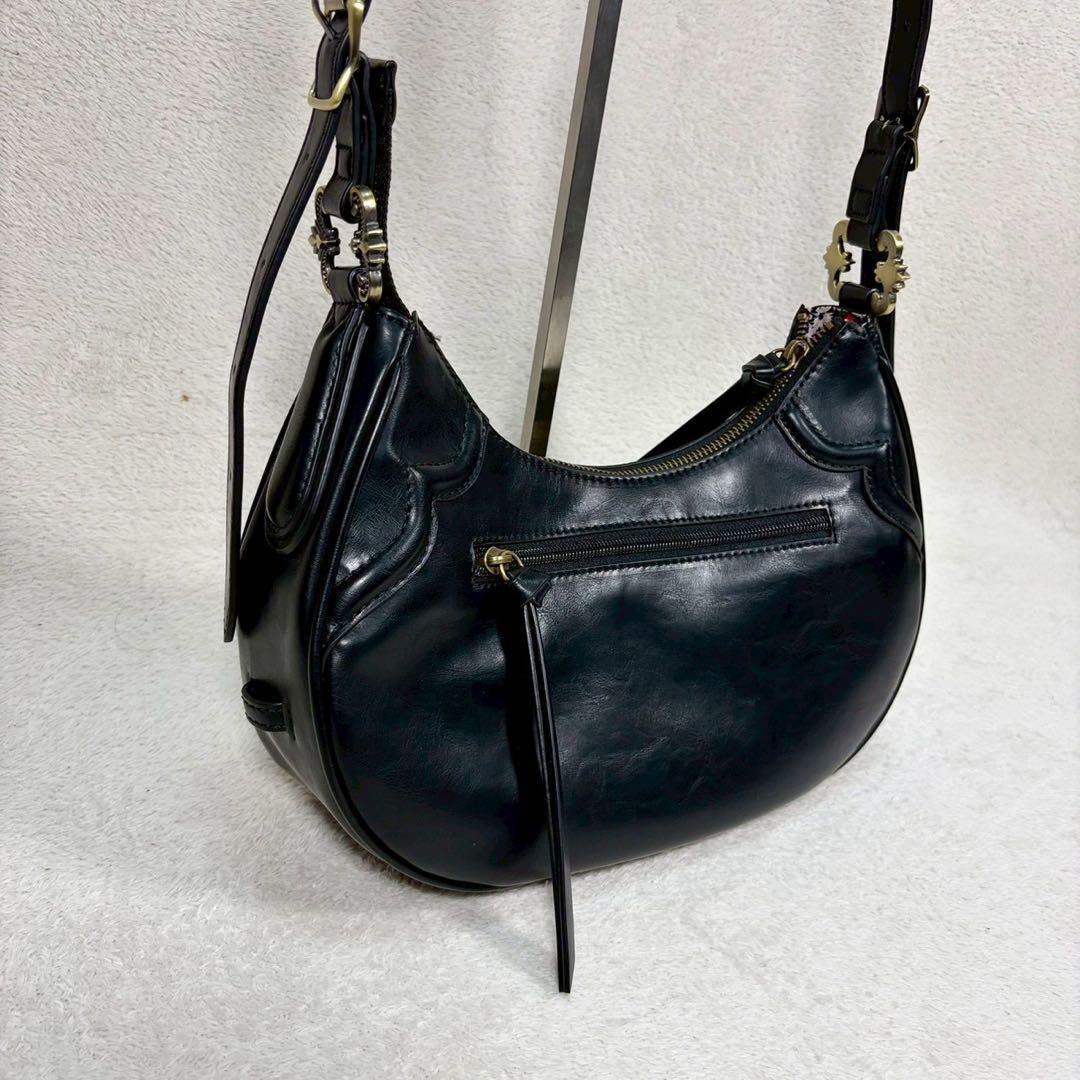 【未使用級✨】アナスイ　ショルダー　ディディオン　金具ロゴ　ハーフムーン　y2k