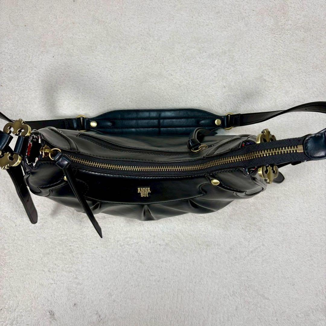 【未使用級✨】アナスイ　ショルダー　ディディオン　金具ロゴ　ハーフムーン　y2k