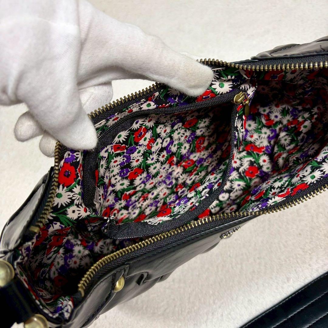 【未使用級✨】アナスイ　ショルダー　ディディオン　金具ロゴ　ハーフムーン　y2k