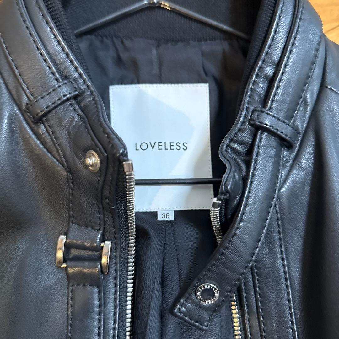 新品未使用LOVELESS ラブレスレザーナビゲーターシングルライダース 36