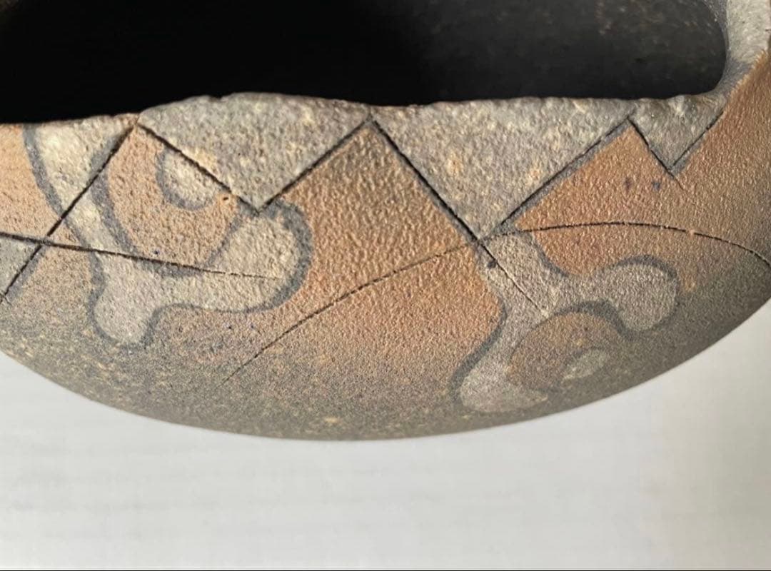 神谷英介　彩文扁壺