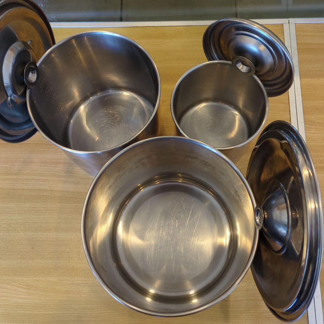 モ*ル様 業務用ステンレス キッチンポット　12〜22cm　6個セット