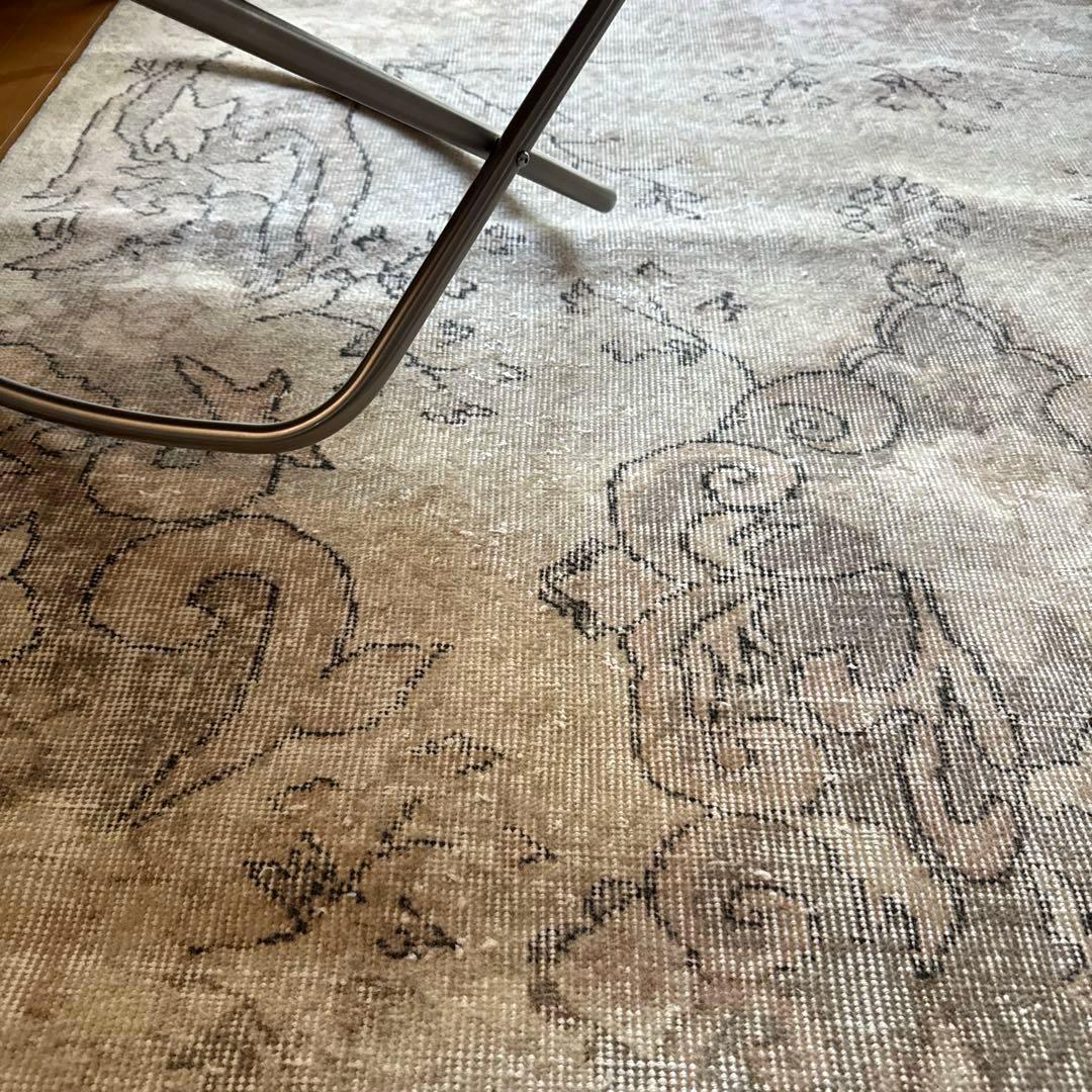 大判160×257 擦れシャビー　色むら　メダリオン　トルコヴィンテージラグ