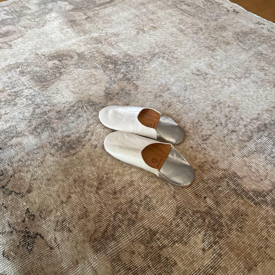 大判160×257 擦れシャビー　色むら　メダリオン　トルコヴィンテージラグ