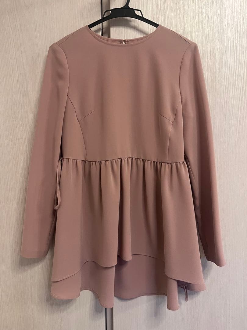 【新品未使用】アベニールエトワール　サイドリボンギャザー切替ブラウス　34