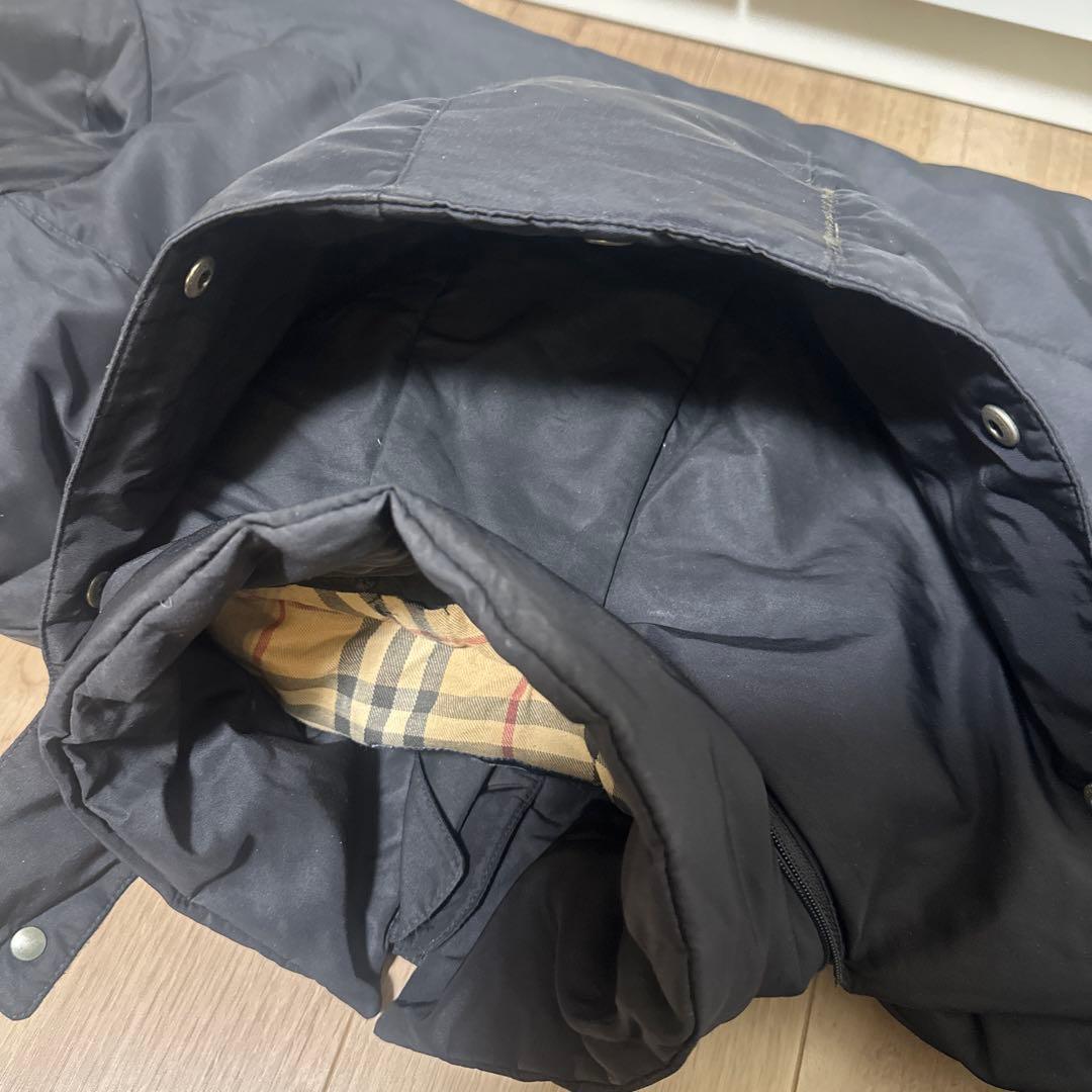 値下バーバリーロンドン 中綿入　フード付 ダウンジャケット メンズ サイズ52