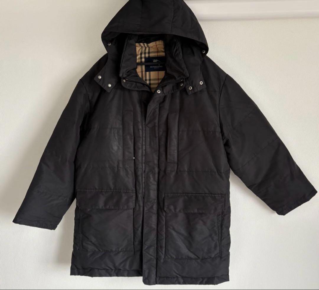 値下バーバリーロンドン 中綿入　フード付 ダウンジャケット メンズ サイズ52
