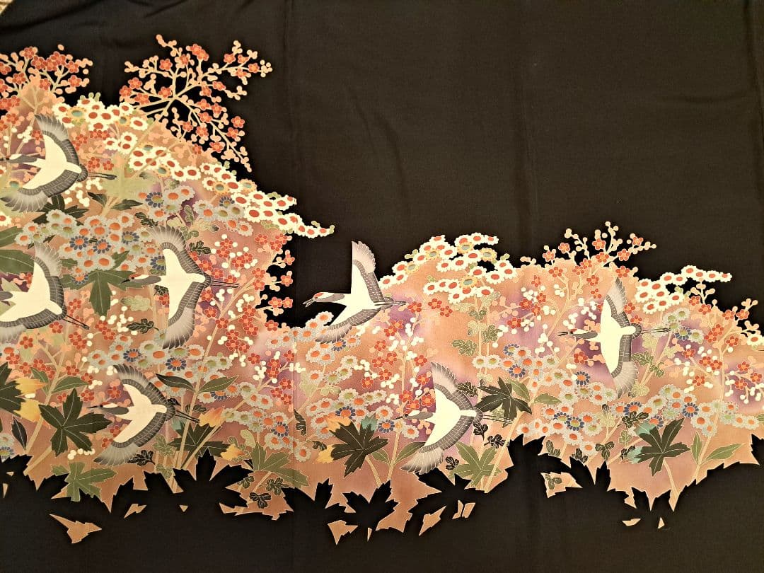 美品❇️作家もの　手描友禅　比翼仕立て　 ５つ紋　総フルセット