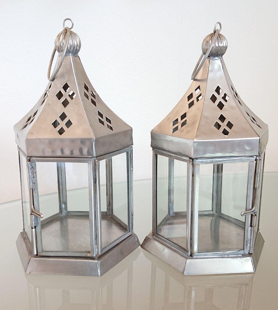 ACTUS アクタス シルバーランタンホルダー 2個セット 展示品 中古品