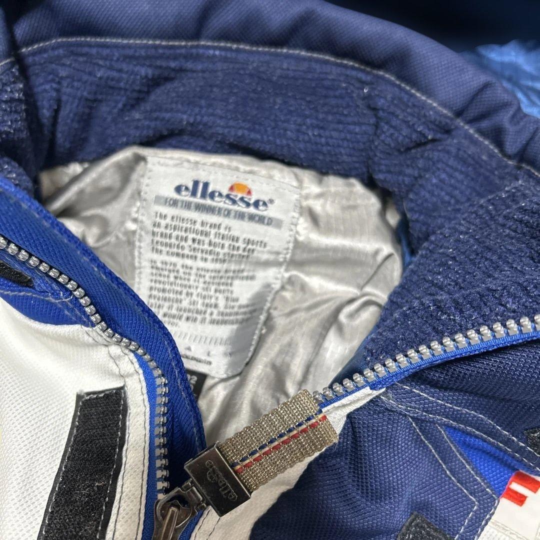 ellesseエレッセ　フランス代表ココリコ　スキーウェア 上下セットM白ブルー