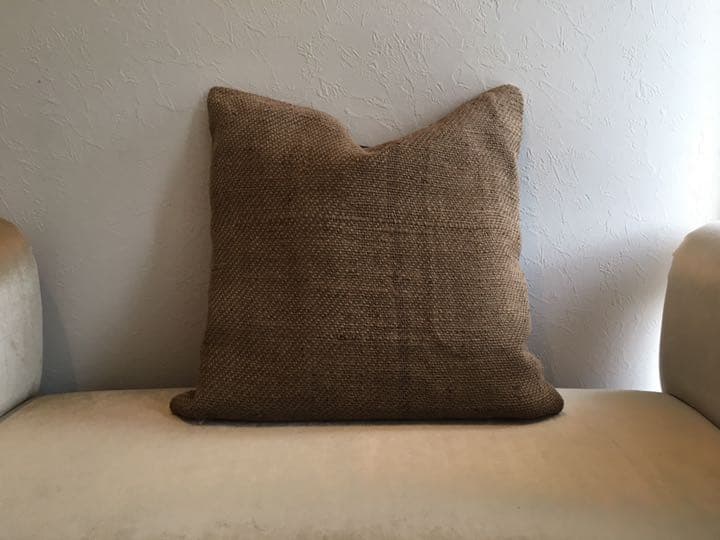 ビンテージラグ　トルコラグ　麻袋　オールドヘンプ　くすみライン　大きめ