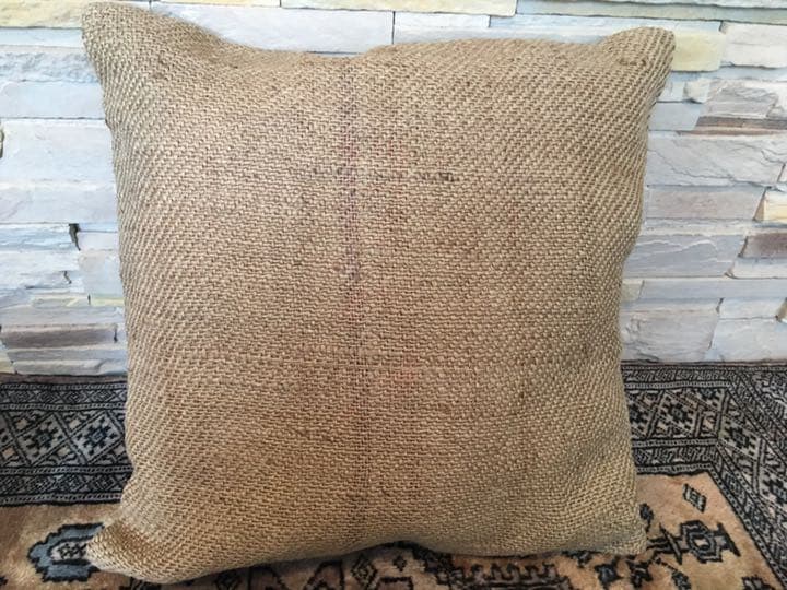 ビンテージラグ　トルコラグ　麻袋　オールドヘンプ　くすみライン　大きめ