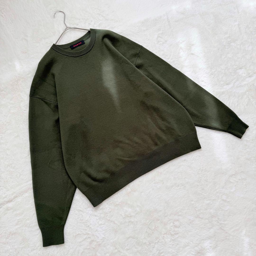 美品✨CABaN コットンカシミヤクルーネックプルオーバー ダークグリーン　M