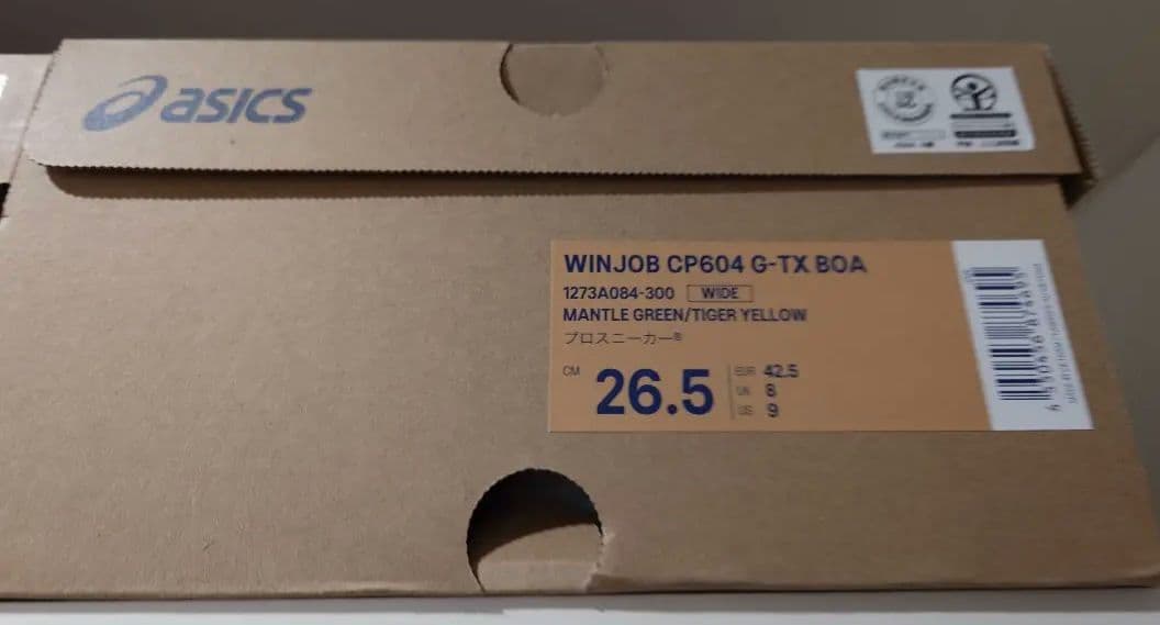 安全靴 ASICS WINJOB CP604 G-TX 80A 26.5cm