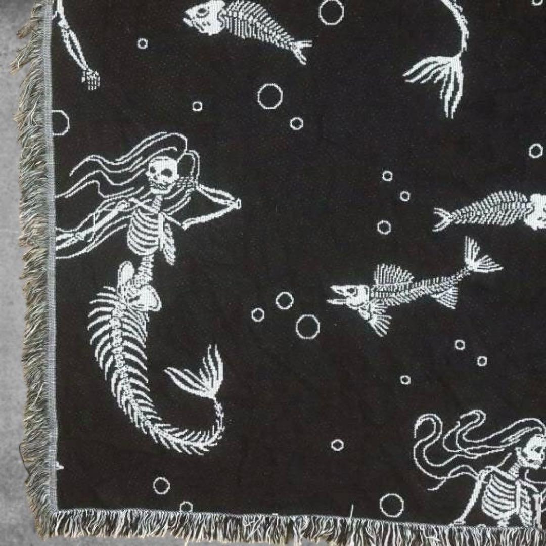 BNLP ラグ ブランケット ビンテージ 人魚 マーメイド 骨 魚 セクシー