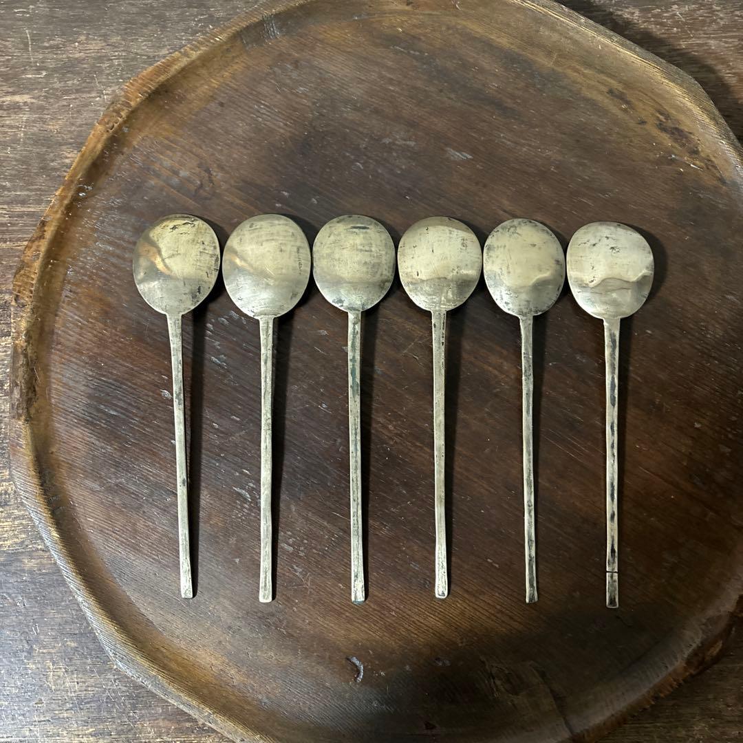 李朝スッカラ6点　(ar126)韓国スプーン.アンティーク.古道具.コウケンテツ
