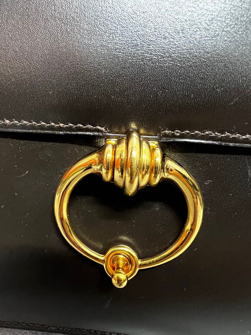 希少　エルメス　セクアナ22　ボックスカーフ　ダークブラウン　刻印不明