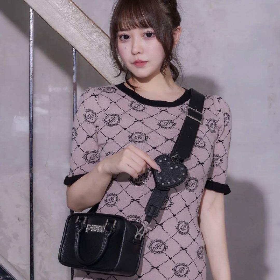 Pium ハートポーチ付きミニボストンバッグ