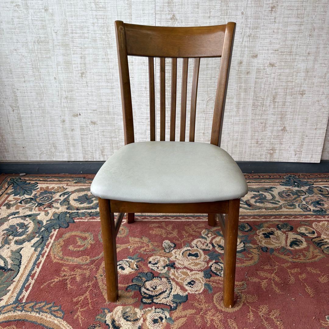 ③ 昭和レトロ カリモク ダイニングチェア 木製椅子 古家具 グレー ビンテージ