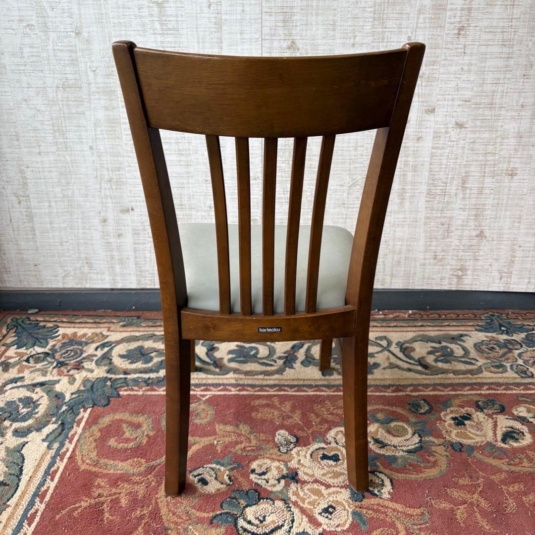 ③ 昭和レトロ カリモク ダイニングチェア 木製椅子 古家具 グレー ビンテージ