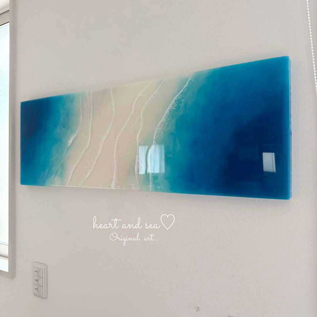 レジンアート　ロングパネル　海アート　オーシャンパネル