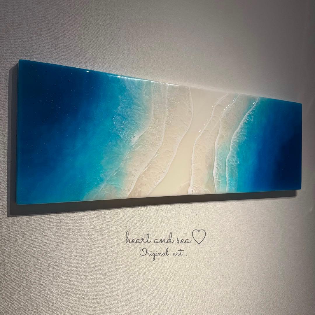 レジンアート　ロングパネル　海アート　オーシャンパネル