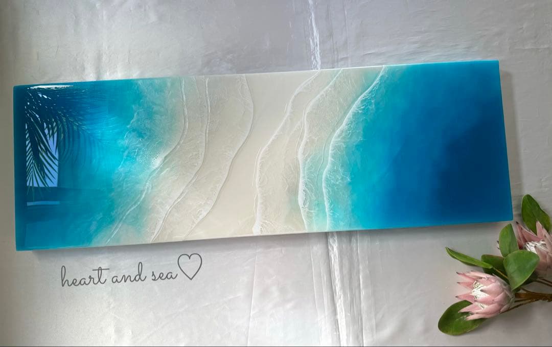 レジンアート　ロングパネル　海アート　オーシャンパネル