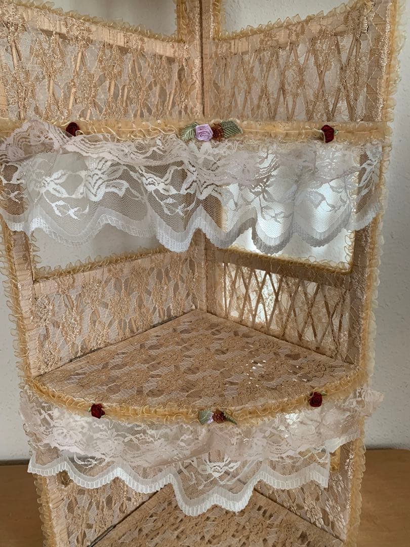 ラタンコーナーラック　姫系　レース