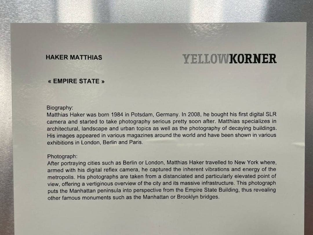 YellowKornerイエローコーナー アートパネルEMPIRE STATE