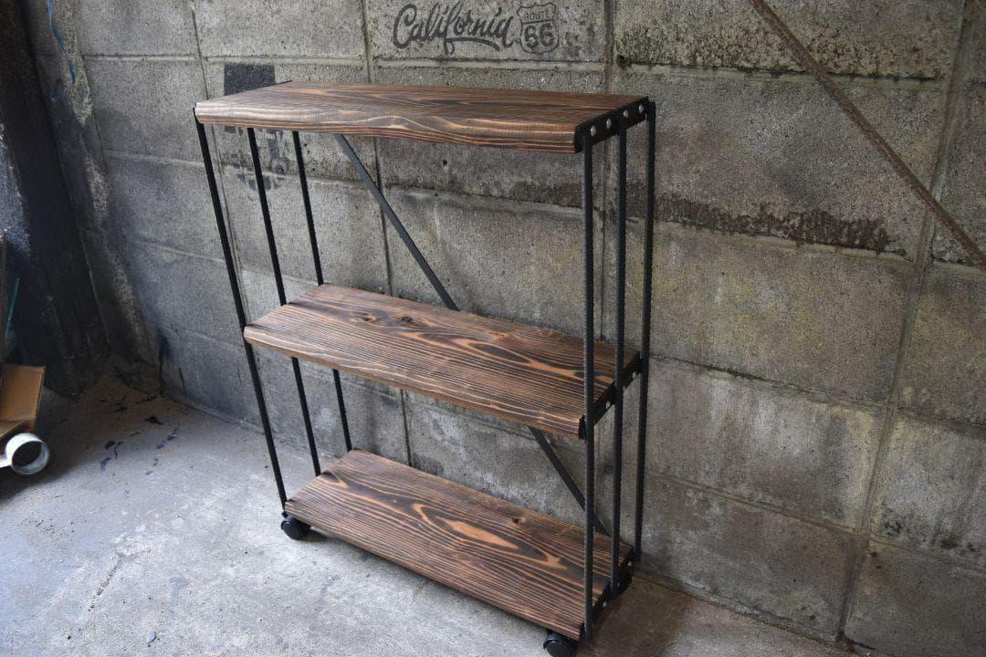 ワゴンラック　アイアンシェルフ　男前インテリア　植物ラック　多肉 0209