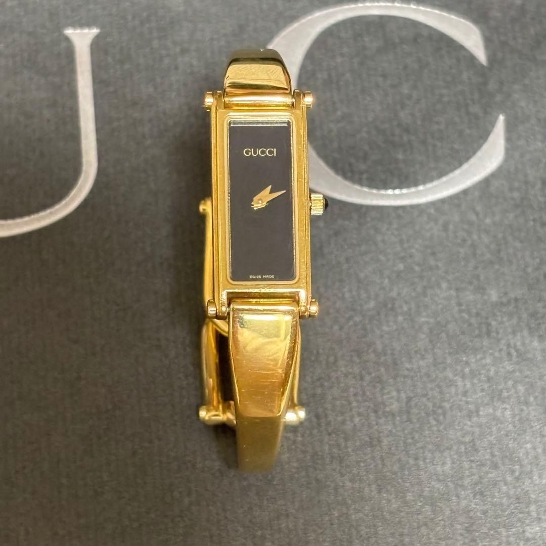 GUCCI グッチ 腕時計 レディース バングル ゴールドブラック 正規品 美品
