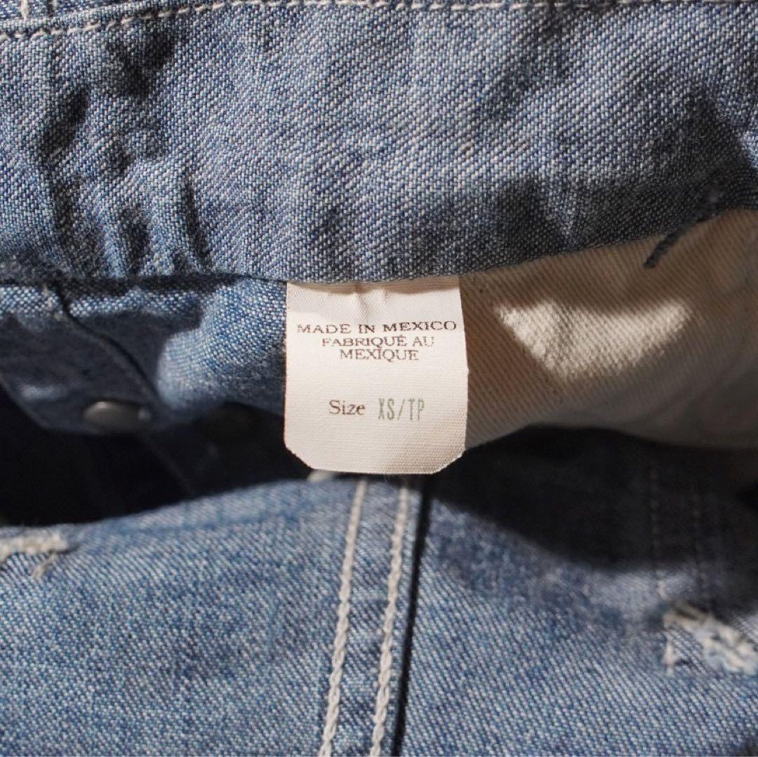 2022年製 加工《RRL》オーバーオール(XS)ボタンフライ デニム 縦落ち