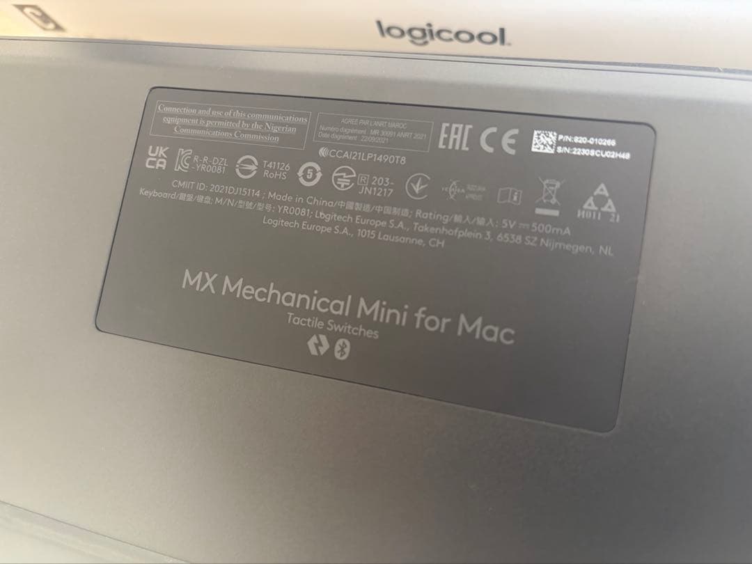 ロジクール　MX MECHANICAL MINI for Mac US配列