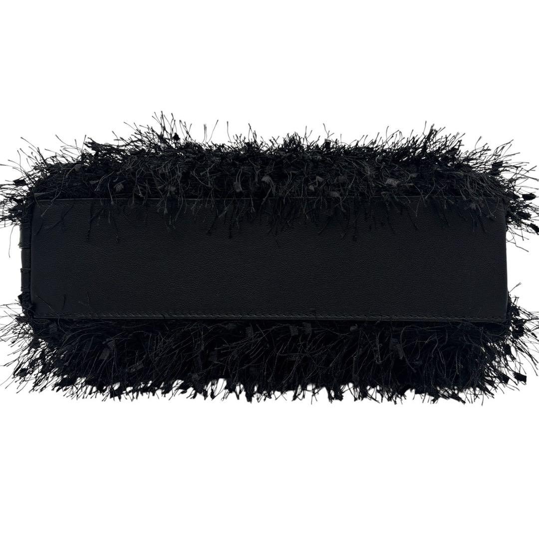 極美品◎ジャンニキャリーニ アリファ 斜めがけ可 ショルダーバッグ フリンジ 黒