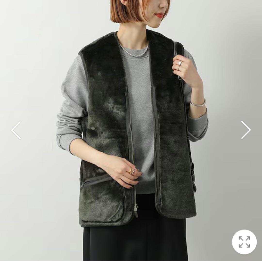 【Barbour】フロントジップ ファー ライナー ベスト BLACK40