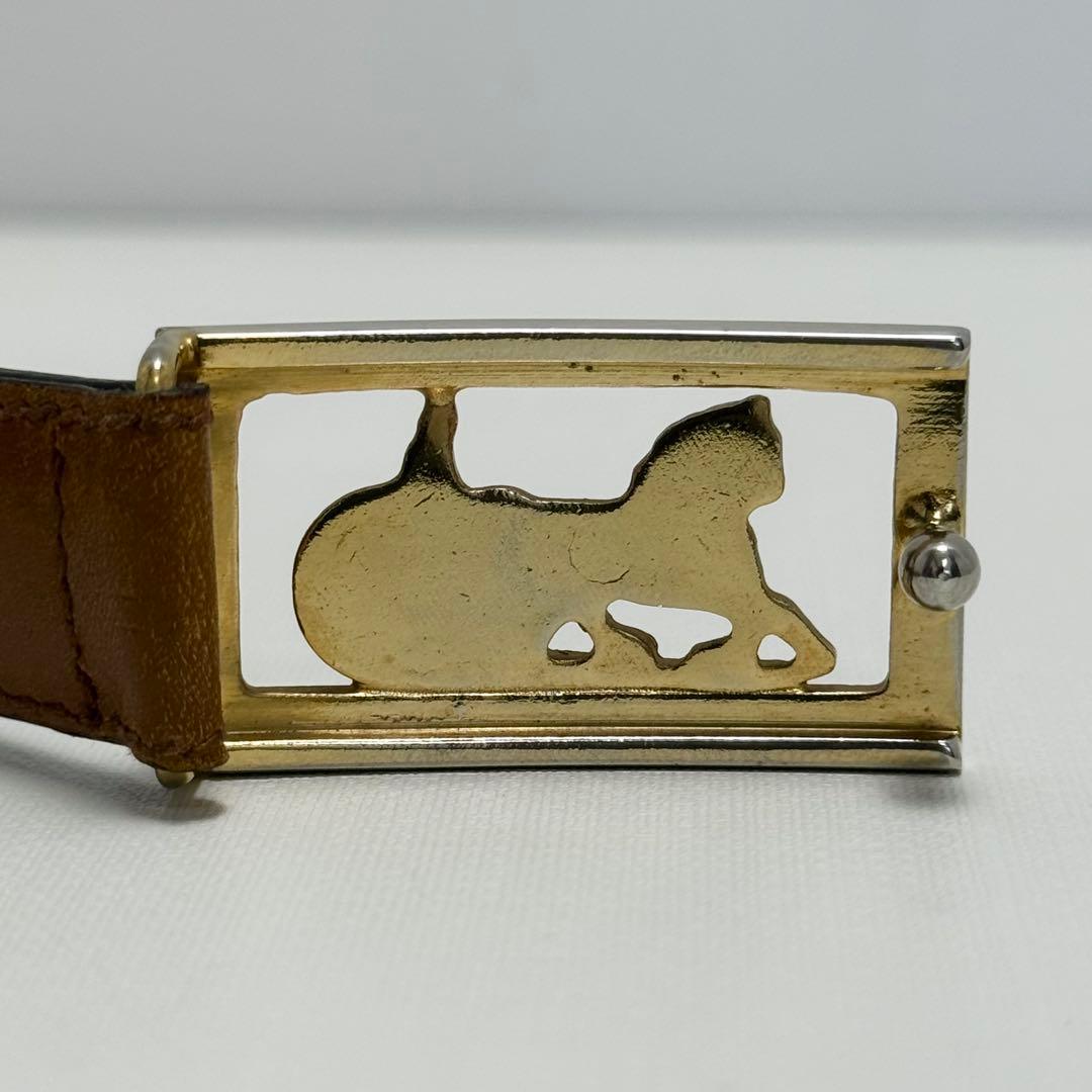 ✨良品✨セリーヌ ベルト 馬車金具 ゴールド金具 男女兼用 新品ベルト レザー