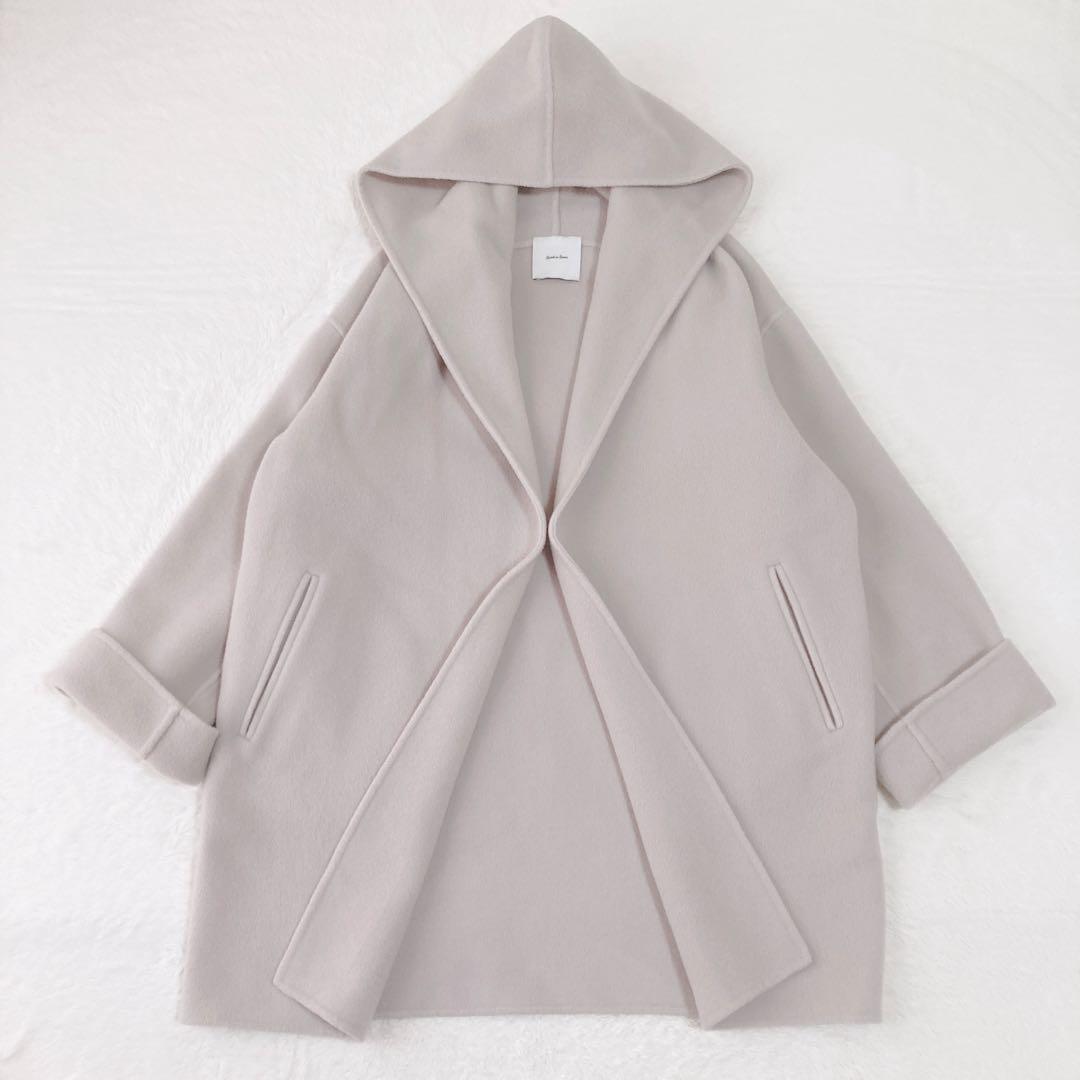 ✨極美品✨スピックアンドスパン★ダブルモッサリバーフーディーコート カシミヤ