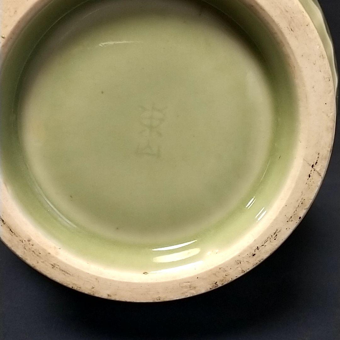 青磁竹耳華瓶 宮永東山作、共箱